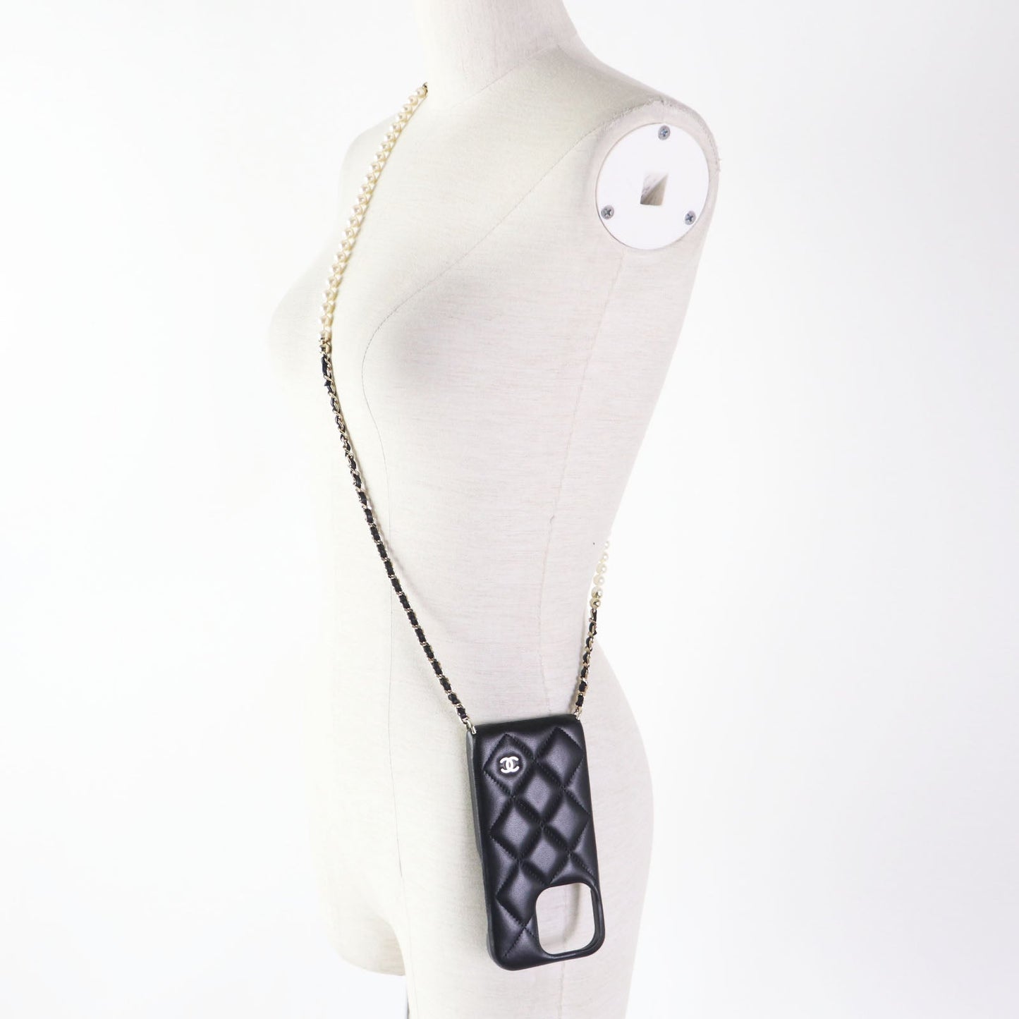Chanel iPhone lambskin Matrasse Black Handbag