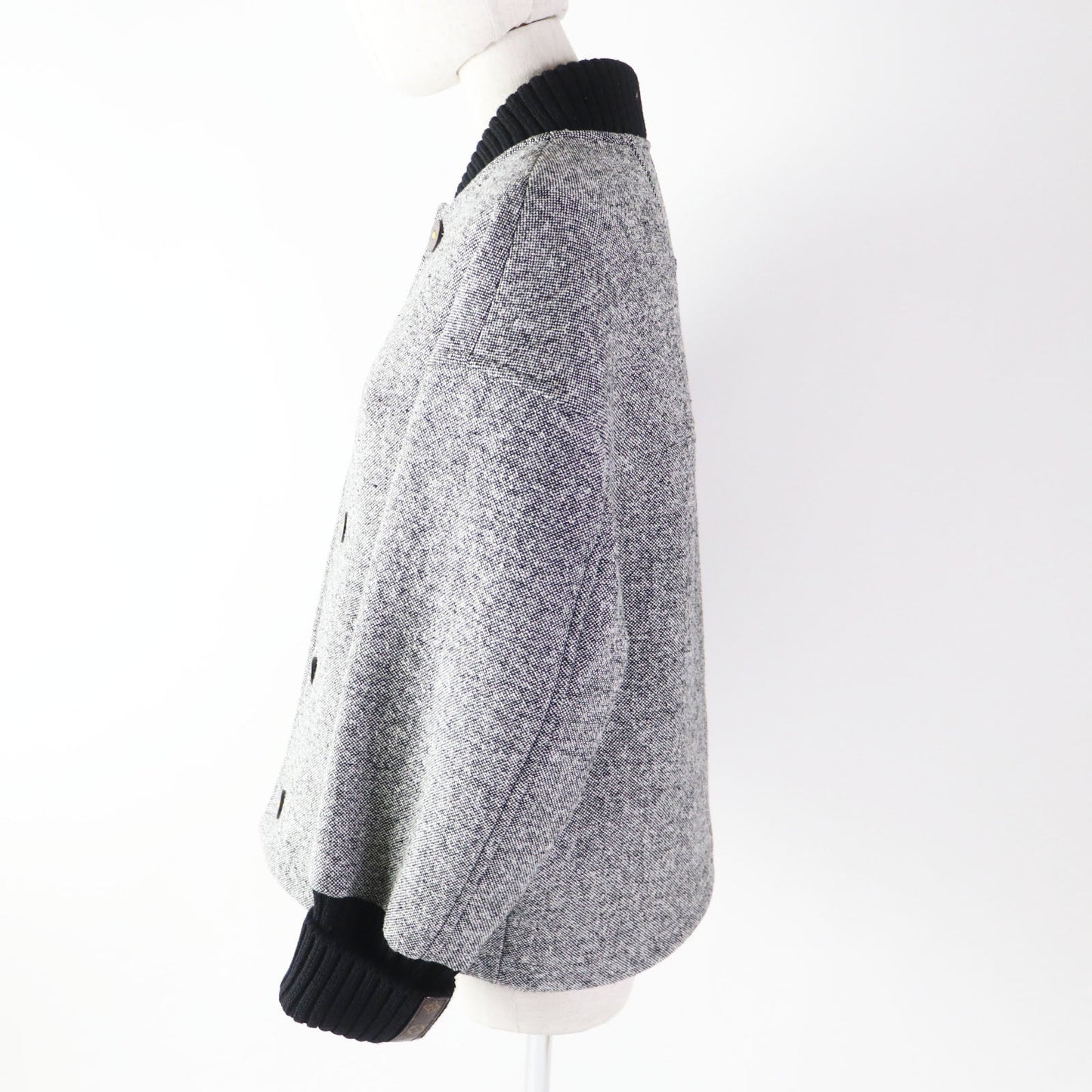 Louis Vuitton Blouson 1ACIVZ tweed varsity jacket Wool Black White Apparel
