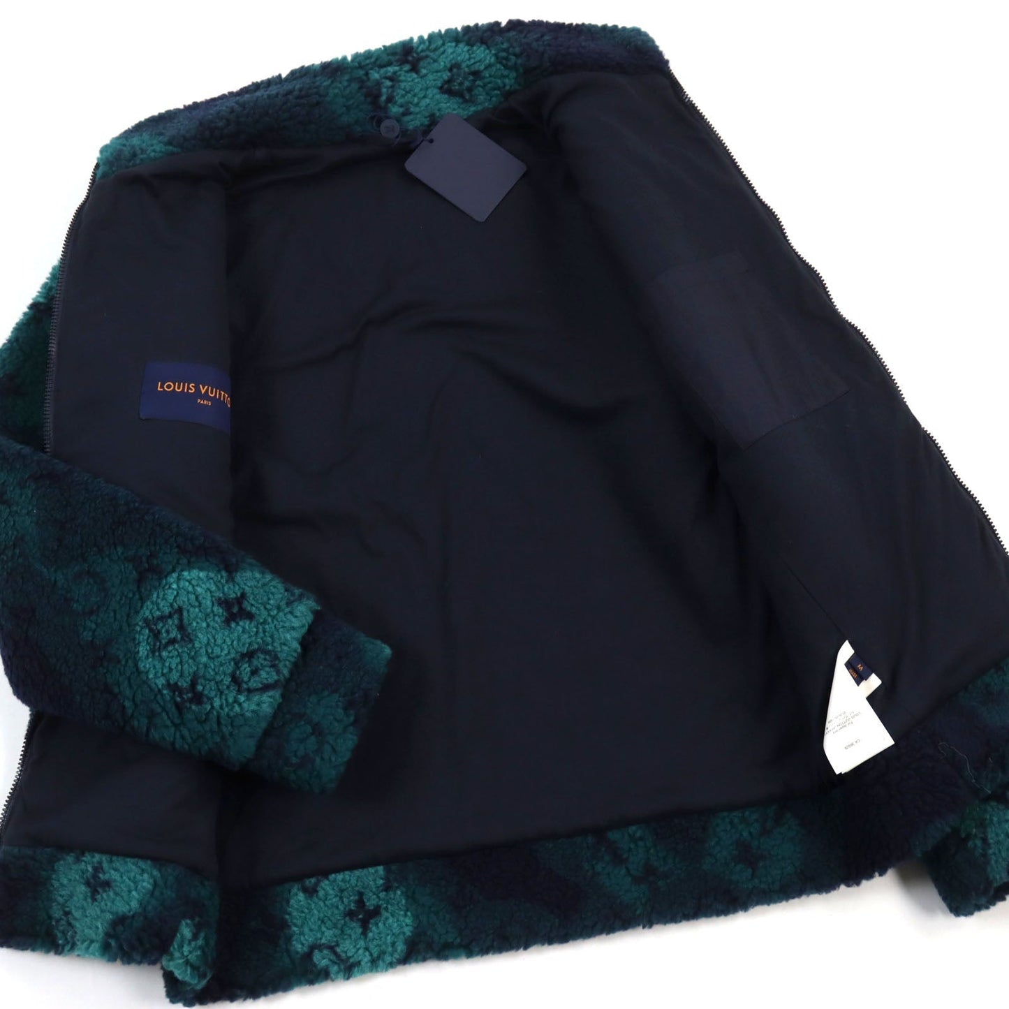 Louis Vuitton Blouson HOY15W ttern M Wool Cotton Green Navy Handbag