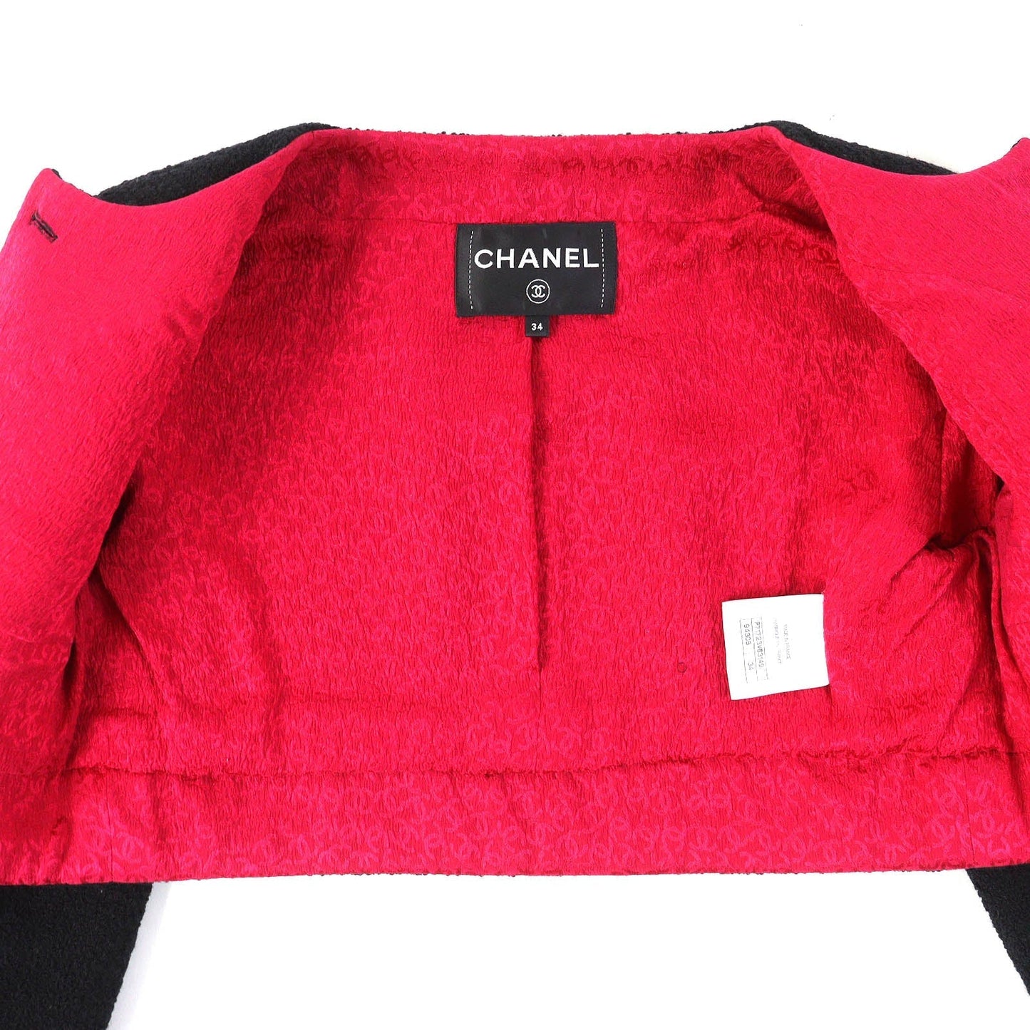 Chanel Jacket wool Black pink 34