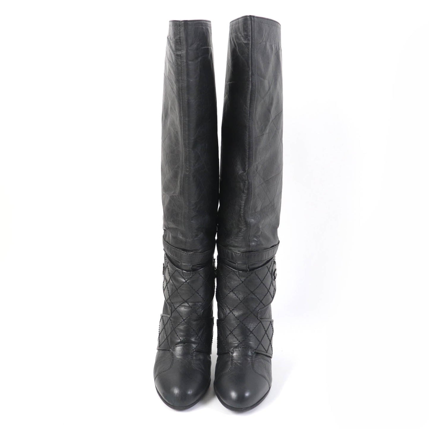 Chanel COCO Mark Leather Knee-high Boots