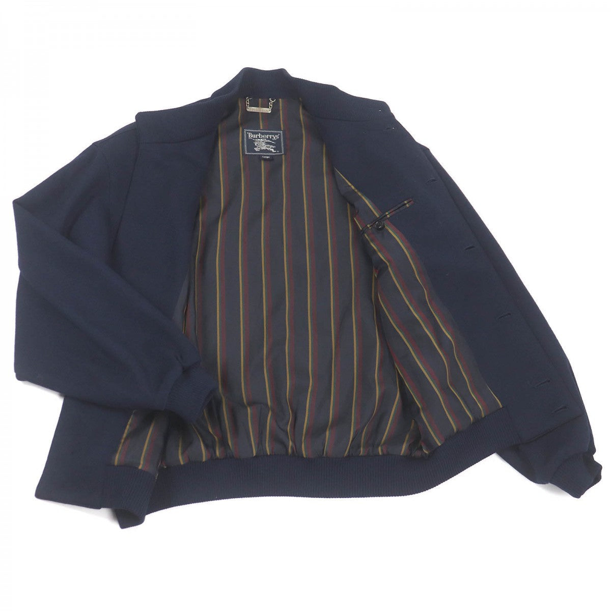 Burberry Blouson Outer Wool Lining Polyester Lining Cupra Mens Navy Travel Bag