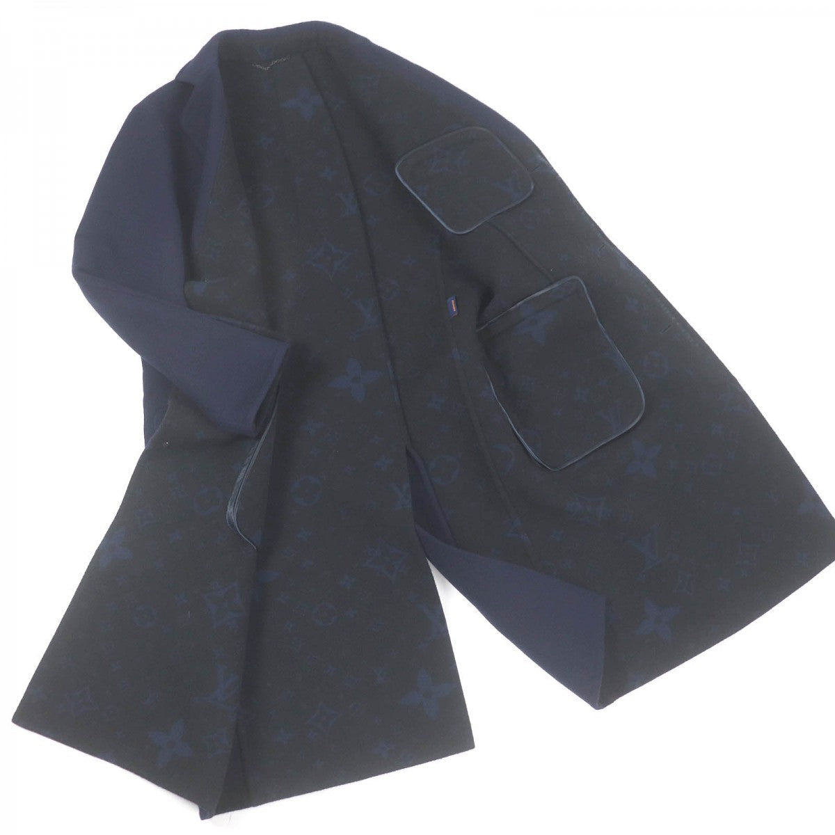 Louis Vuitton Chester coat HJC55E Wool Cotton Navy Apparel