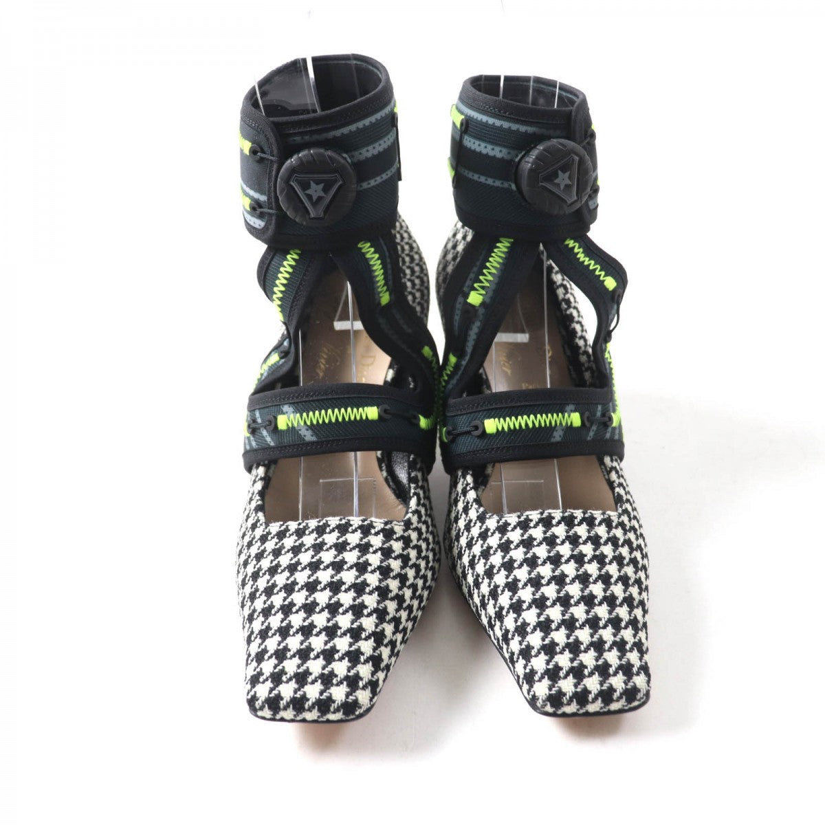 Dior Christian Pumps Houndstooth Weave (Wool), Ultra Lightweight Leather Shoes