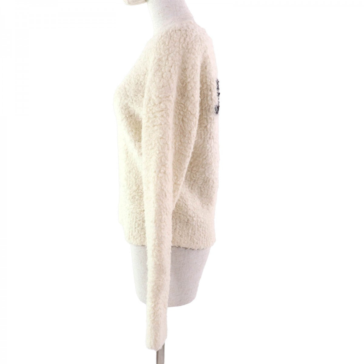 Dior Christian Knit Wool Off Handbag White Travel Bag