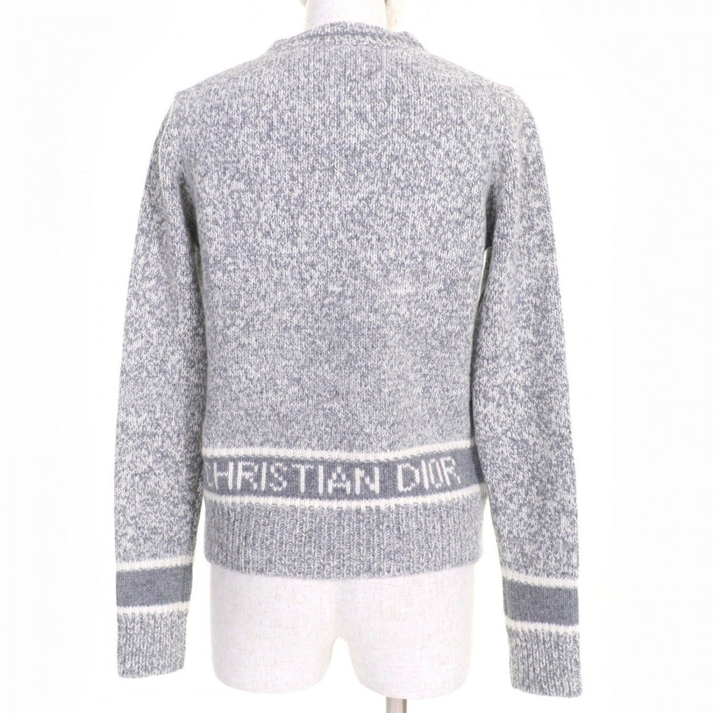 Dior Christian Knit Wool Gray Handbag Travel Bag