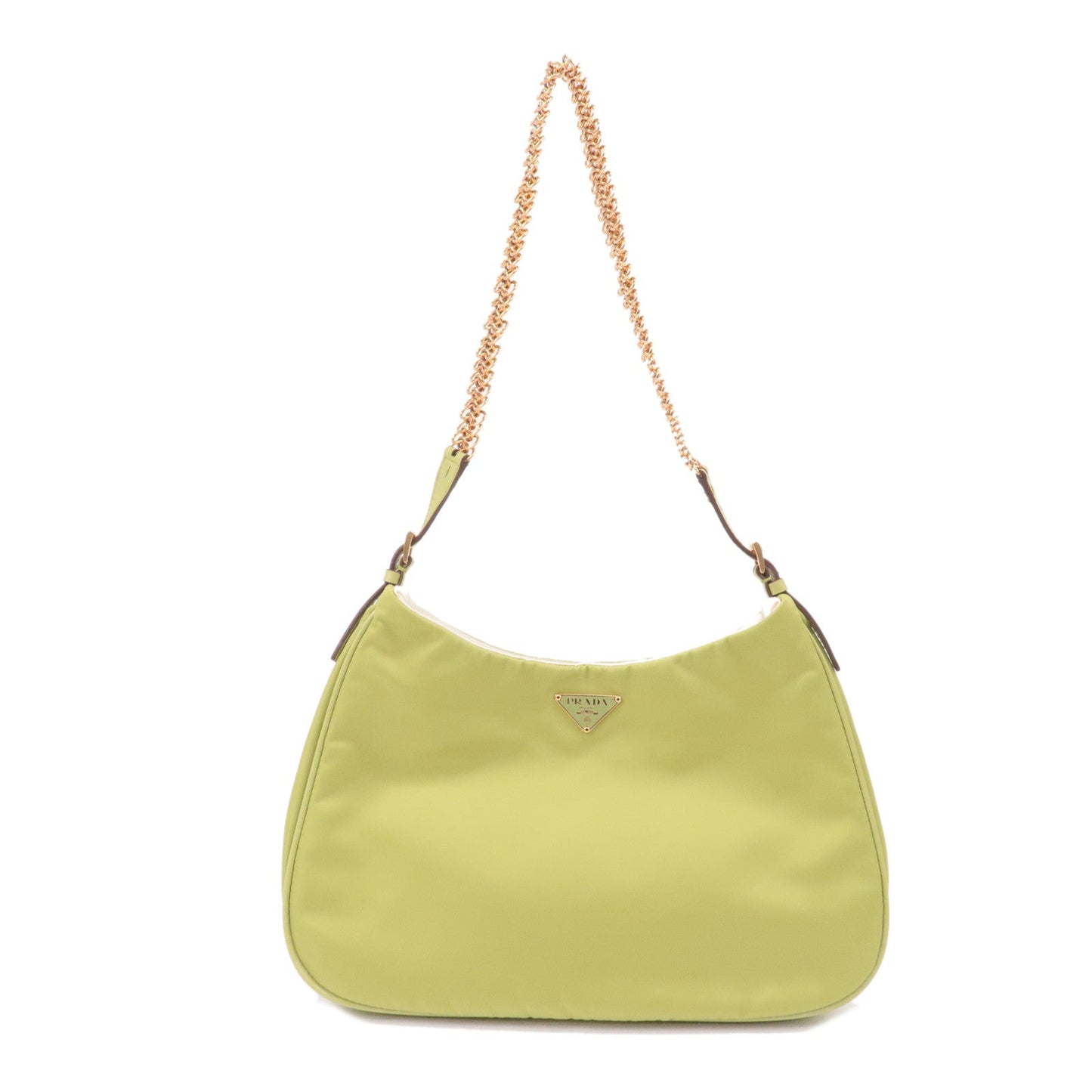 Prada Prada Logo Nylon Leather Chain Shoulder Bag Light