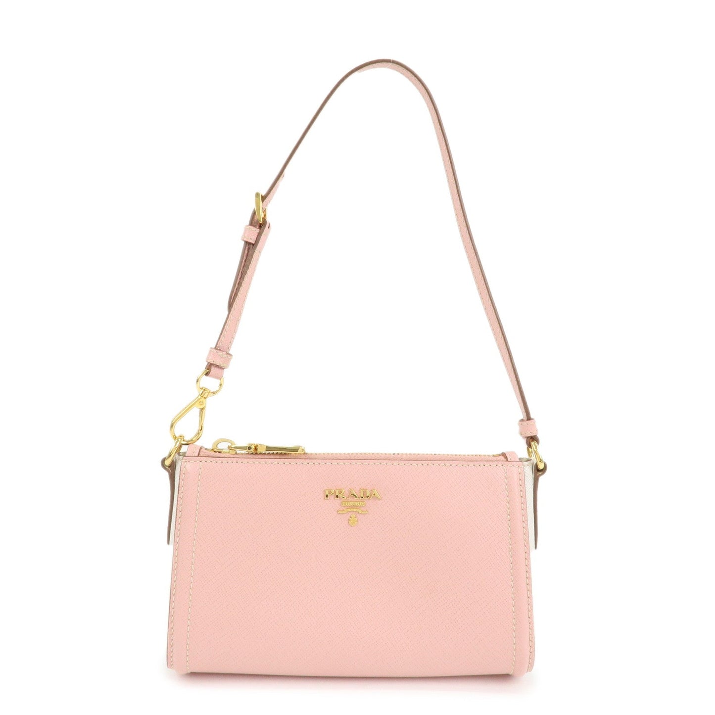 Prada Shoulder Bag Hardware d Leather Pink Gold