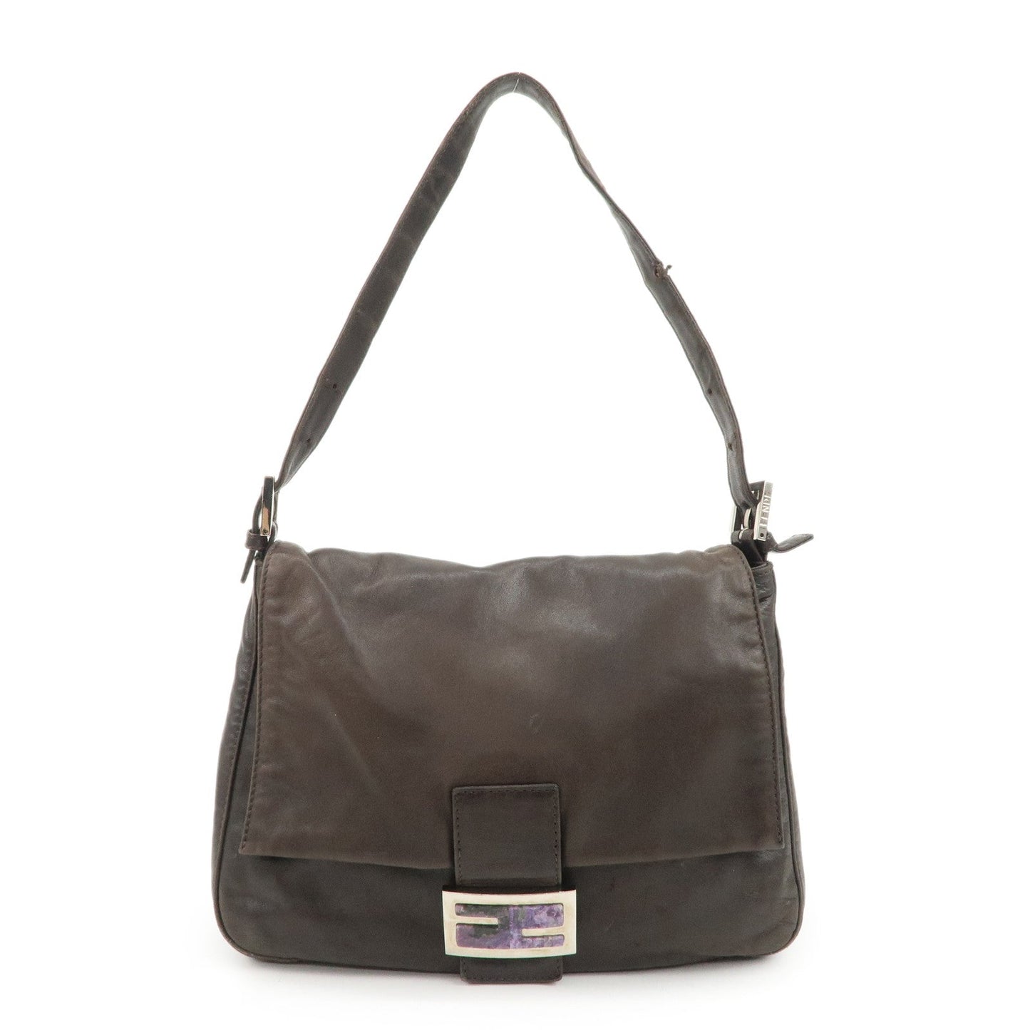 Fendi Shoulder Bag Mamma Baguette Dark d Leather Brown