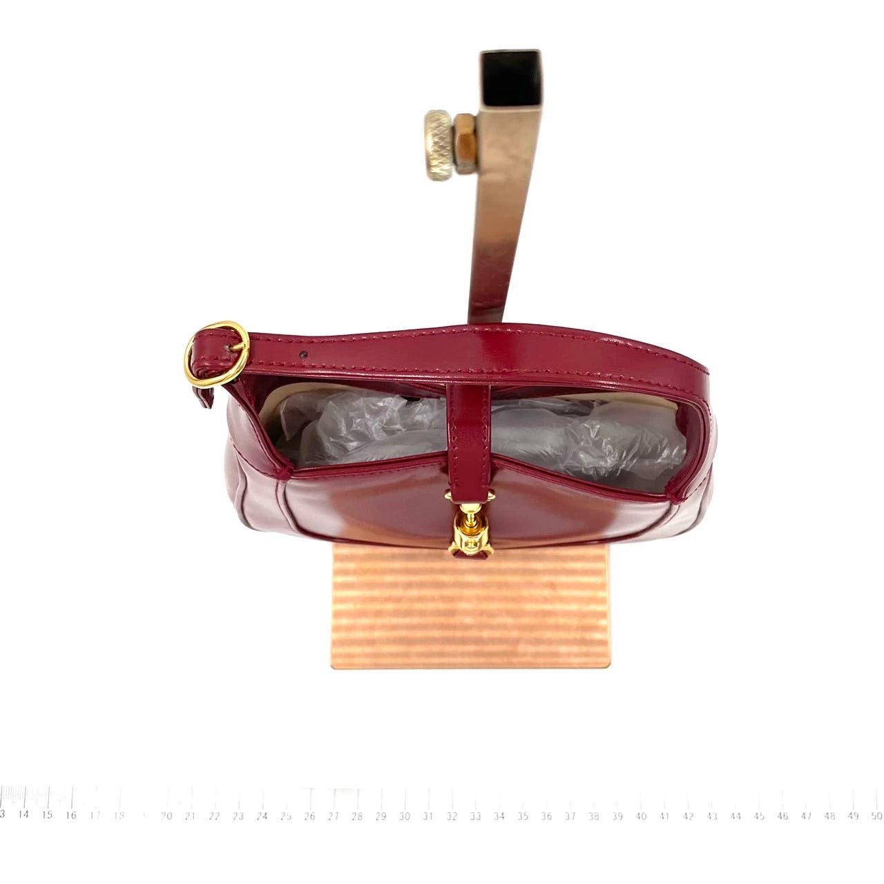 Gucci Jackie Burgundy Adjustable Strap Leather Mini Travel Bag