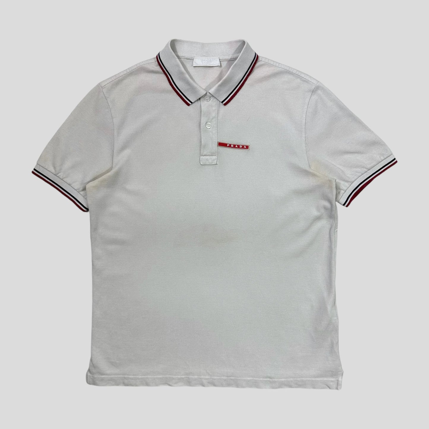 Prada Handbag Tab Polo Shirt - M Red