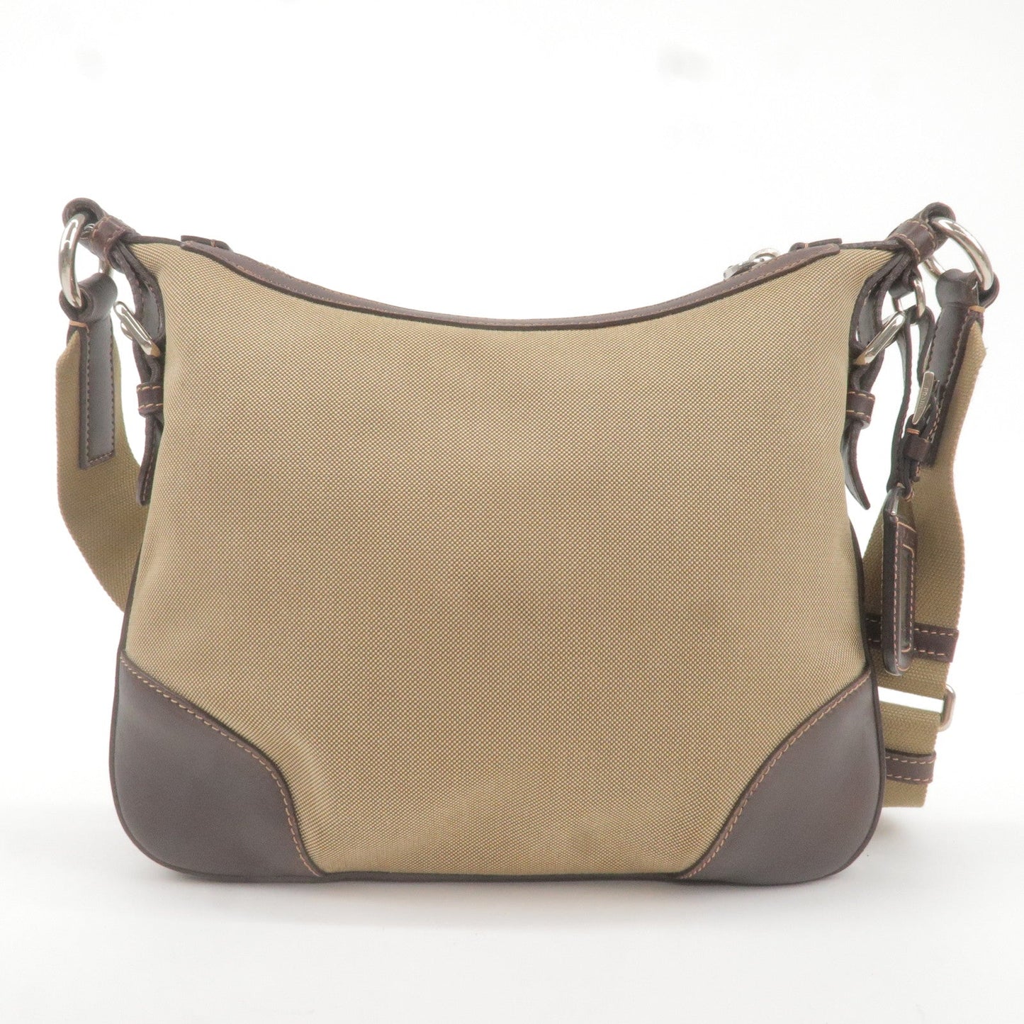 Prada Prada Logo Jacquard Leather Shoulder Bag Beige Brown Bt0534 36093 2