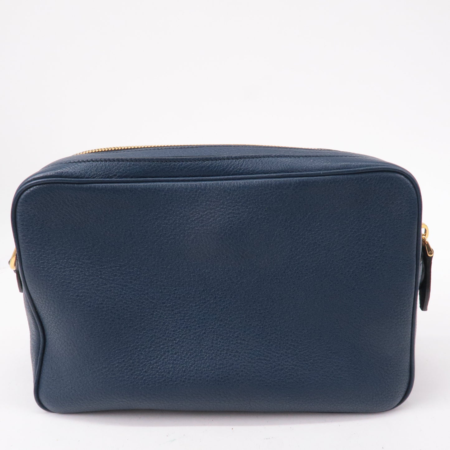 Prada Prada Logo Vitello Daino Leather Shoulder Bag Navy