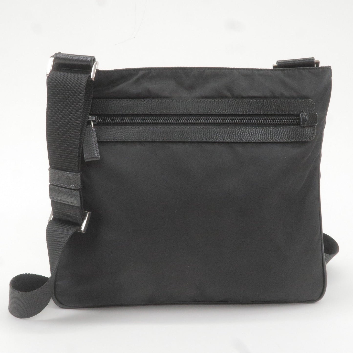 Prada Prada Nylon Leather Shoulder Bag Purse Black Nero