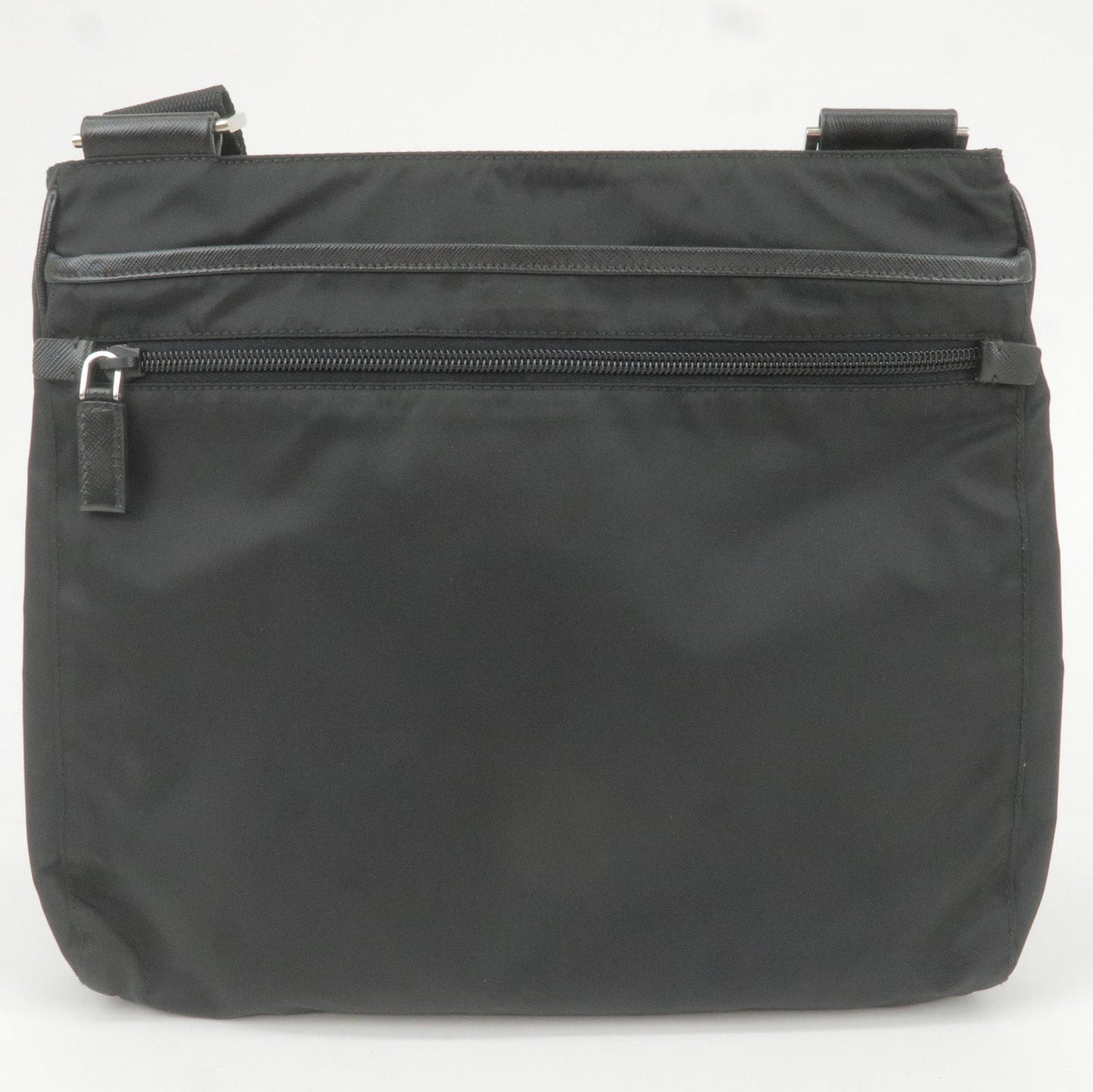 Prada Prada Logo Nylon Leather Shoulder Bag Purse Black