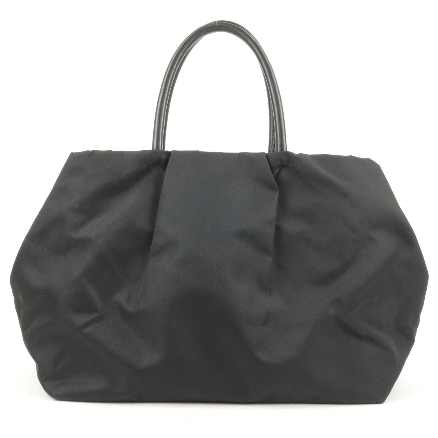 Prada Prada Nylon Leather Ribbon Tote Bag Nero Black
