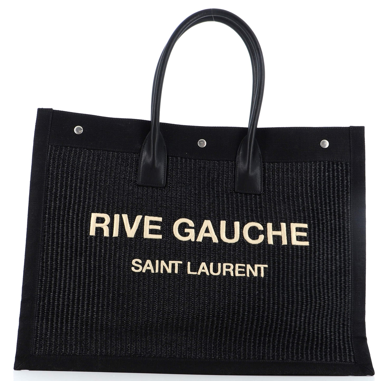 YSL Saint Laurent Saint Laurent Trending Rive Gauche Shopper Tote Canvas Raffia Tote Bag