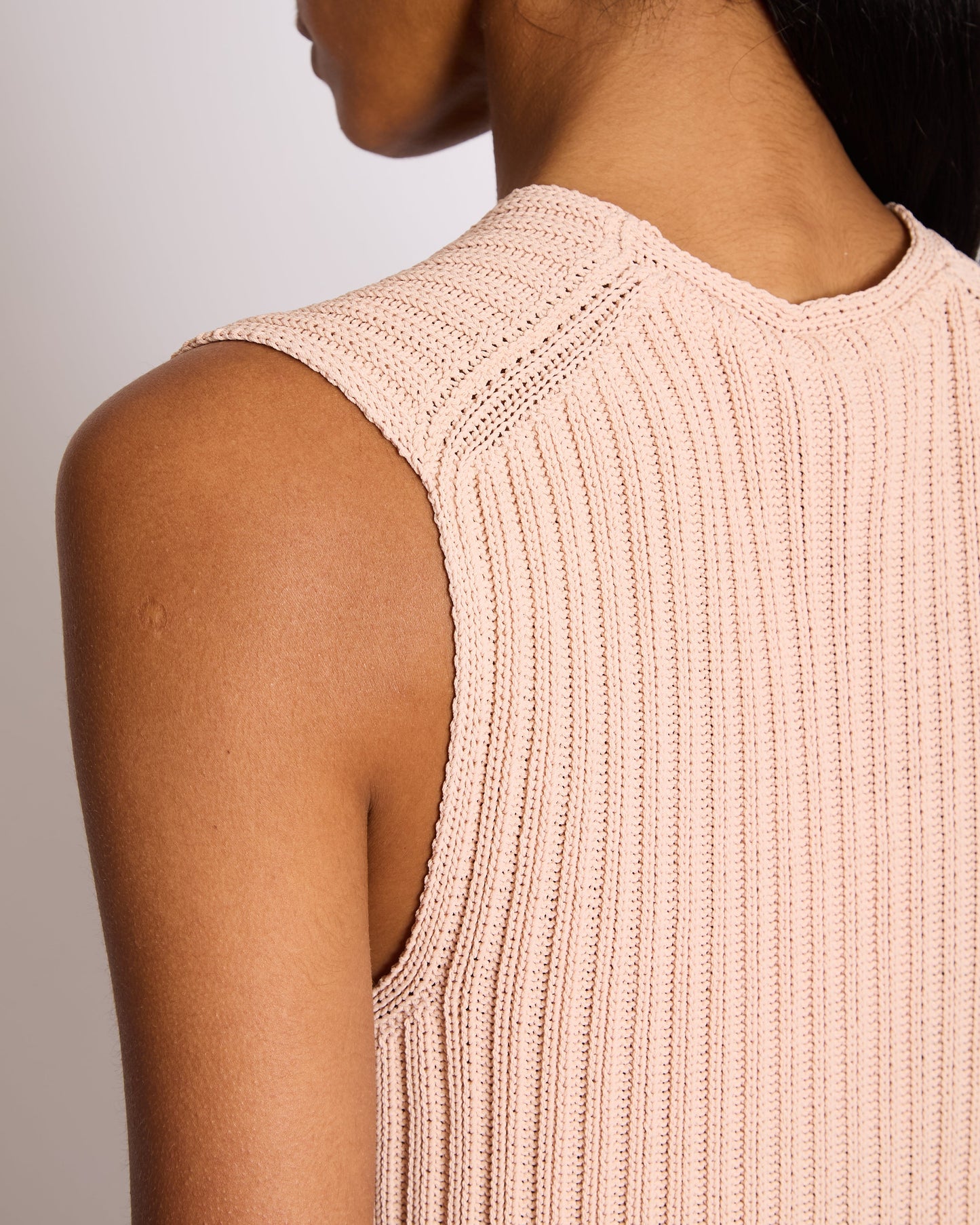 Chanel Baby Pink Knitted Sleeveless Vest with Gold CC Button Detail FR 38 (UK 10) Accessory