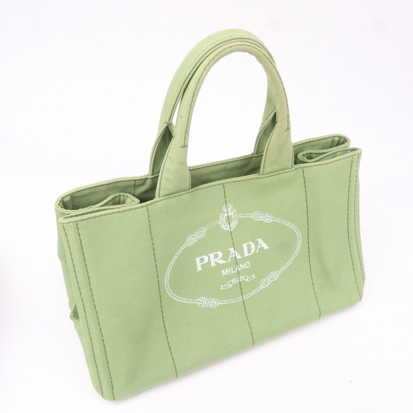Prada Prada Canapa Canvas Tote Bag Hand Bag Green