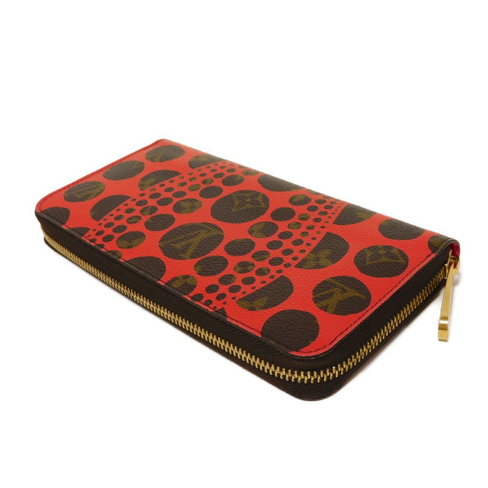 Louis Vuitton Long Purse M60450 dot print Monogram Leather Canvas Brown Wallet Case