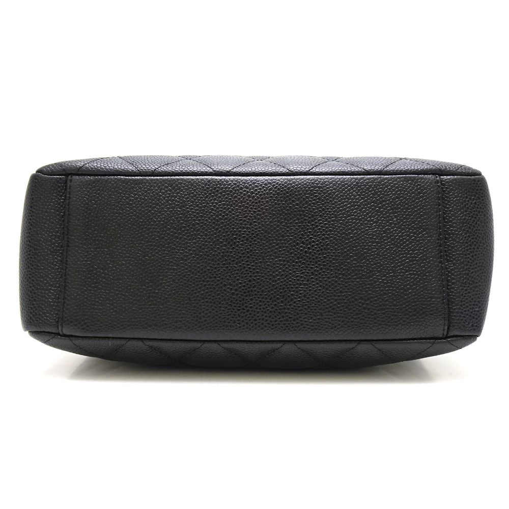 Chanel Tote Bag Caviar Skin Matelasse Black Skin Black
