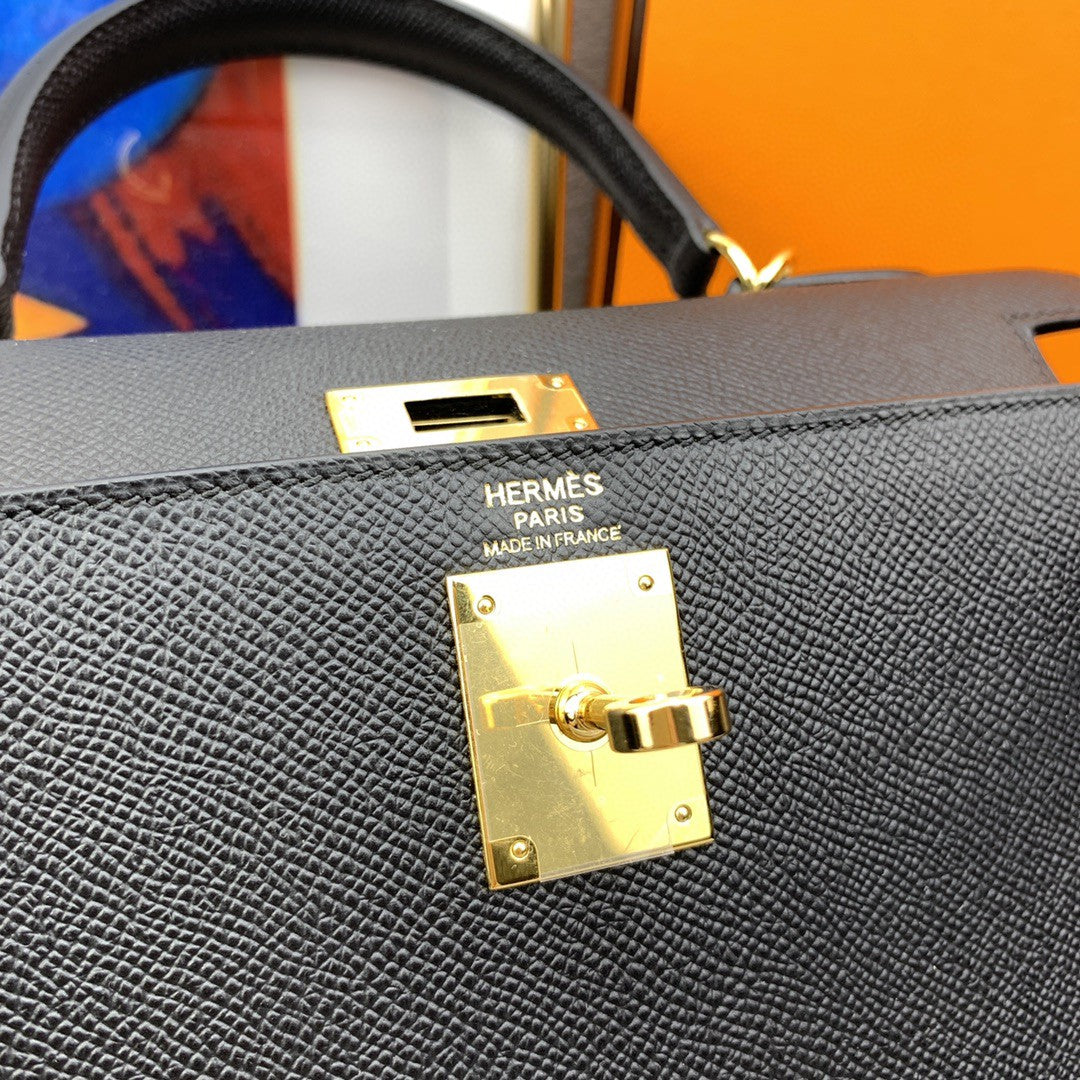 Top Quality Kelly Sellier Epsom Bag For Black Shoulder Bag 11In28Cm 3528