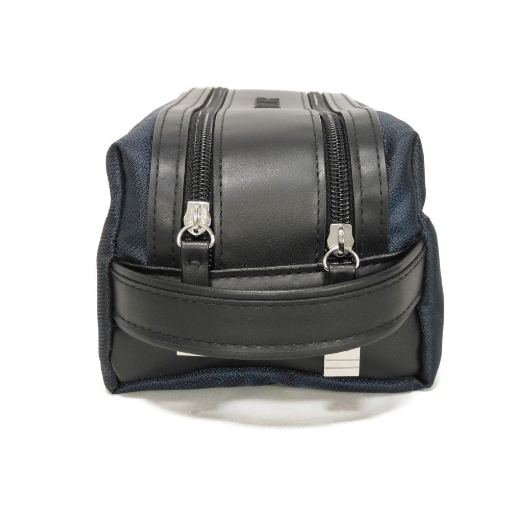Dior Business Bag Navy Novelty Embossed Double Zip Nylon Logo Travel Bag
