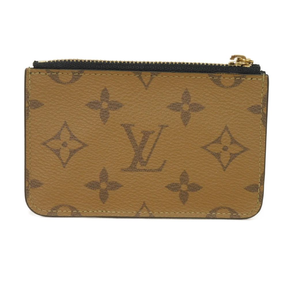 Louis Vuitton Coin M81912 Reverse x Grained Monogram Leather Canvas Brown Wallet Case