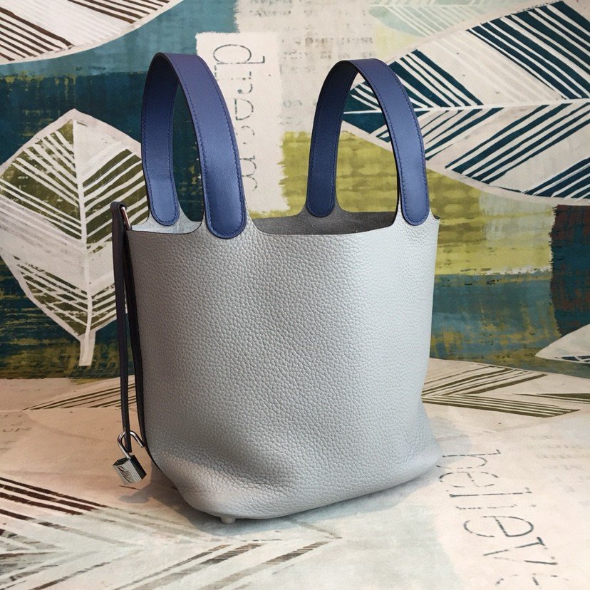 Top Quality Picotin Lock Bag Grey Navy Blue Travel Bag