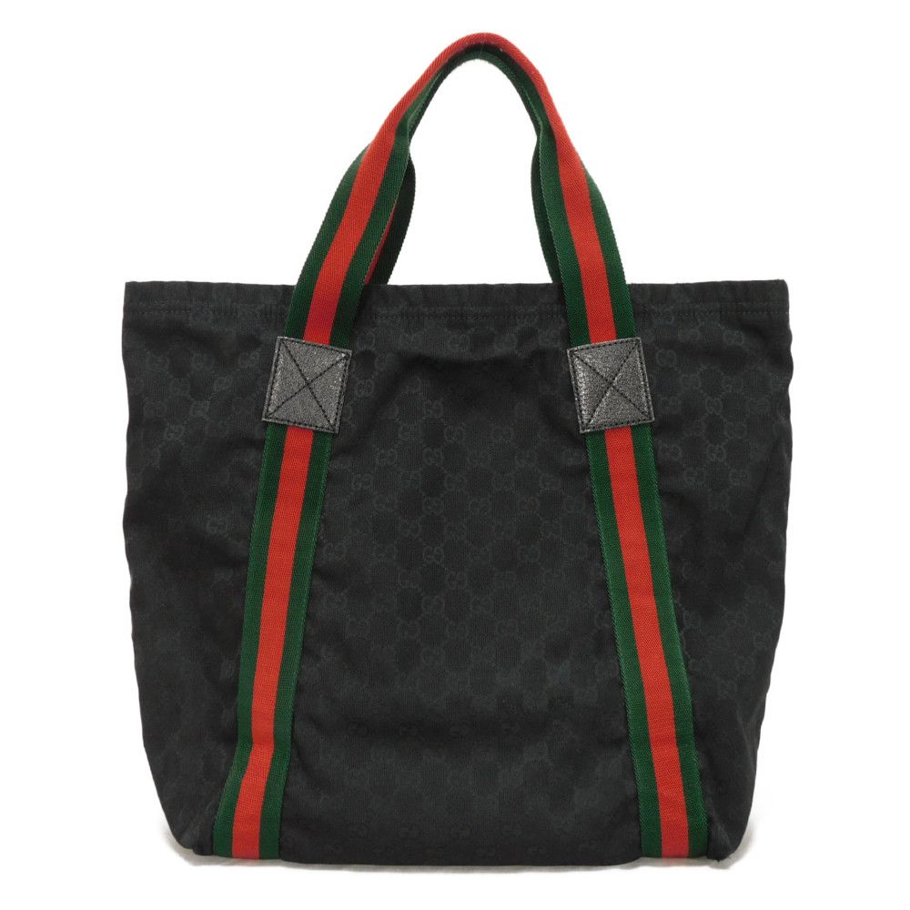 Gucci GG x embossed Logo embossing Leather Canvas Calf Black Tote Bag