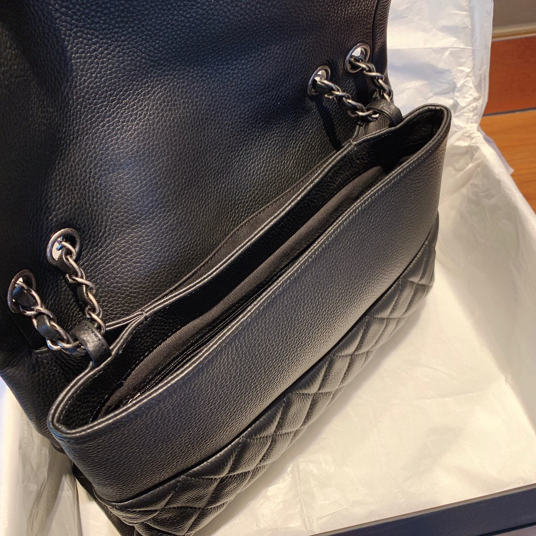 CHLFlap 32cm 12.5in Black Top Handle Handbag