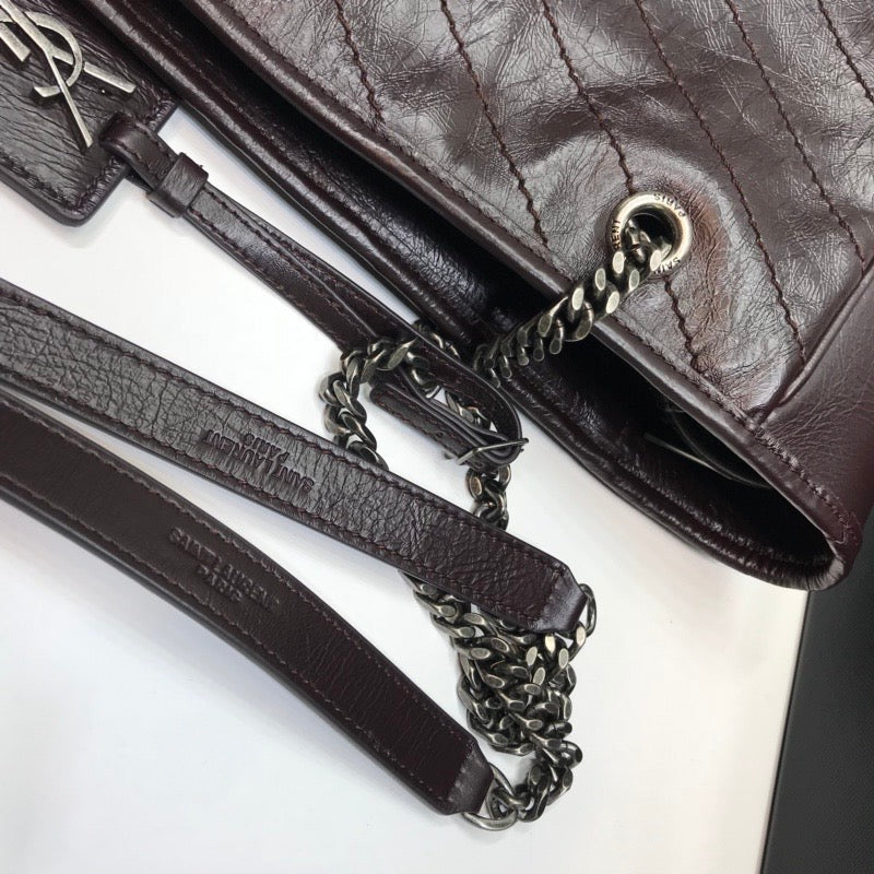 YSL Saint Laurent Niki Shopping Burgundy 13.8in 35cm Tote Bag