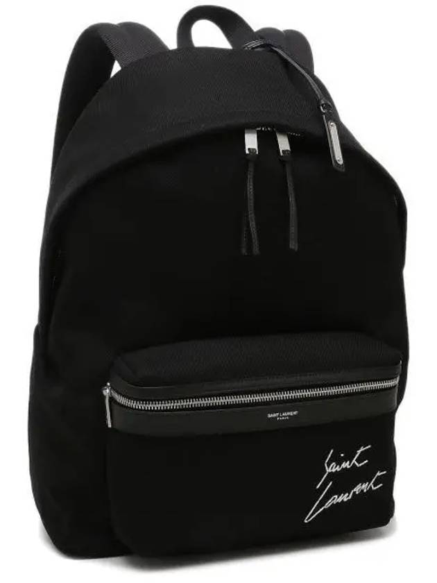 YSL Saint Laurent Luxury Trending City Backpack Canvas Black Embroidered
