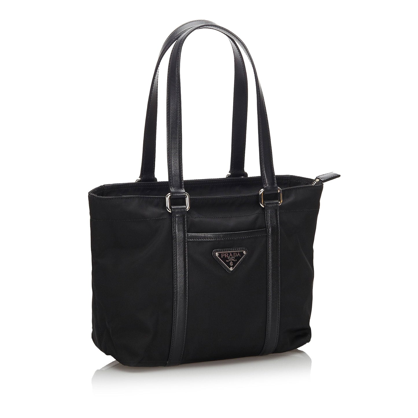 Prada Fabric Tessuto Tote Bag Italy Nylon Black