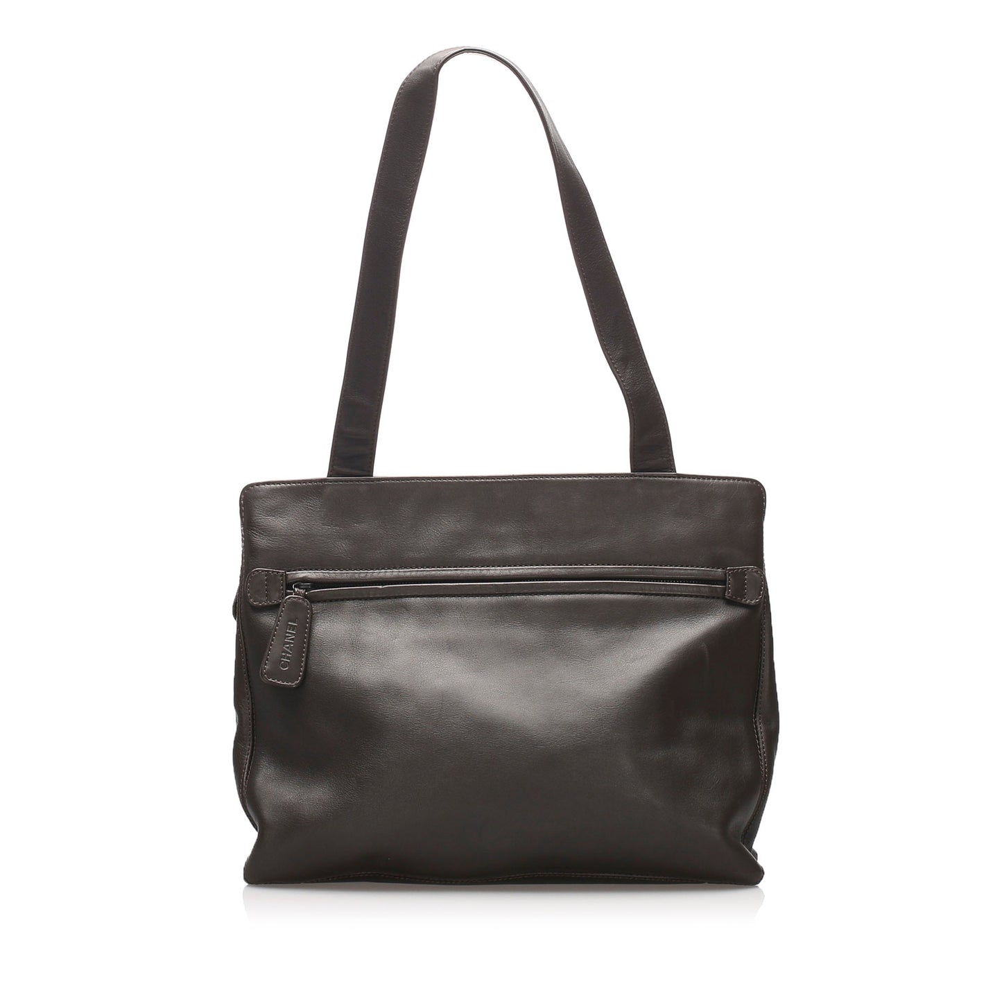 Chanel CC Lambskin Tote Bag Leather Black Shoulder Bag