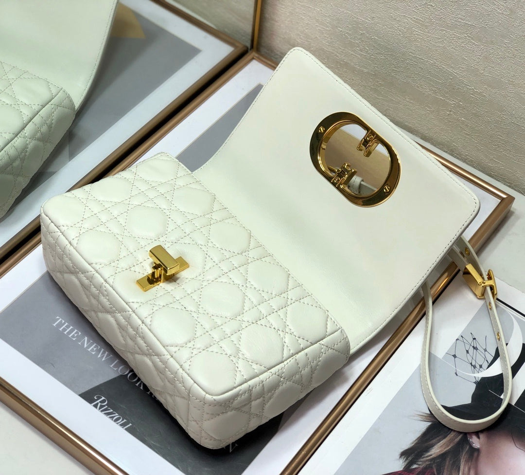 Caro Cd White Small Crossbody Bag