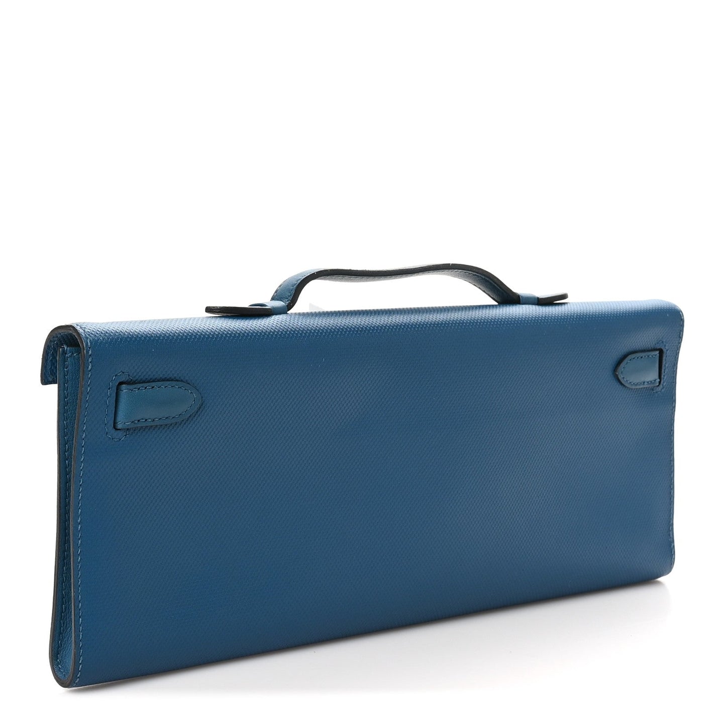 Hermes Grain Kelly Cut Clutch Pochette Bleu De Galice Clutch Bag