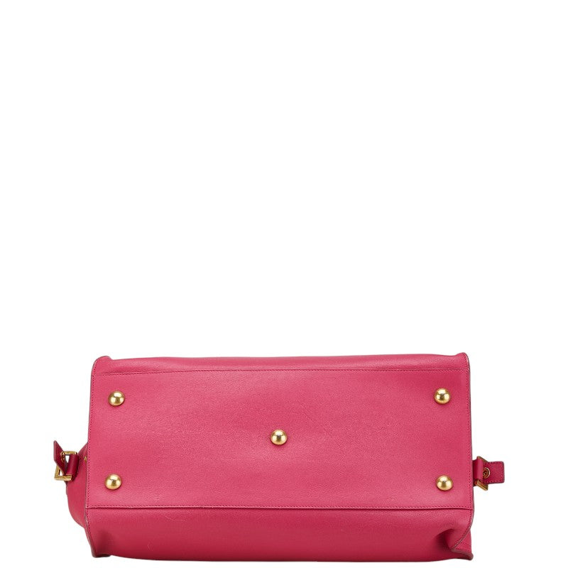 YSL Saint Laurent Petit Cabas Line Handbag Leather Travel Bag