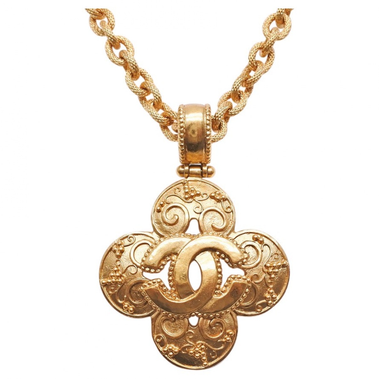 Chanel cc gold gold plated long necklaces Jewelry