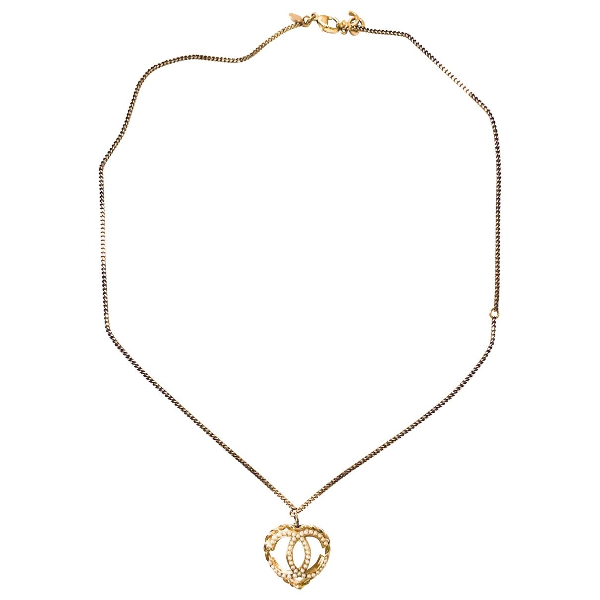 Chanel cc gold pearl necklaces Jewelry