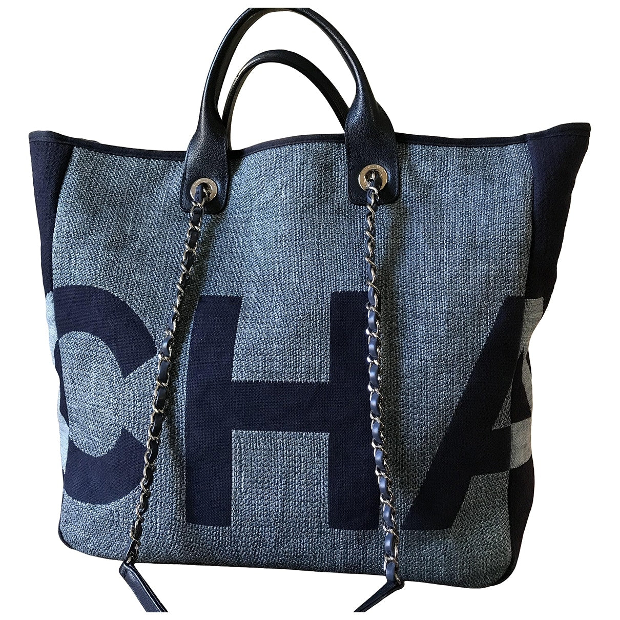 deauville blue cloth handbag Signature