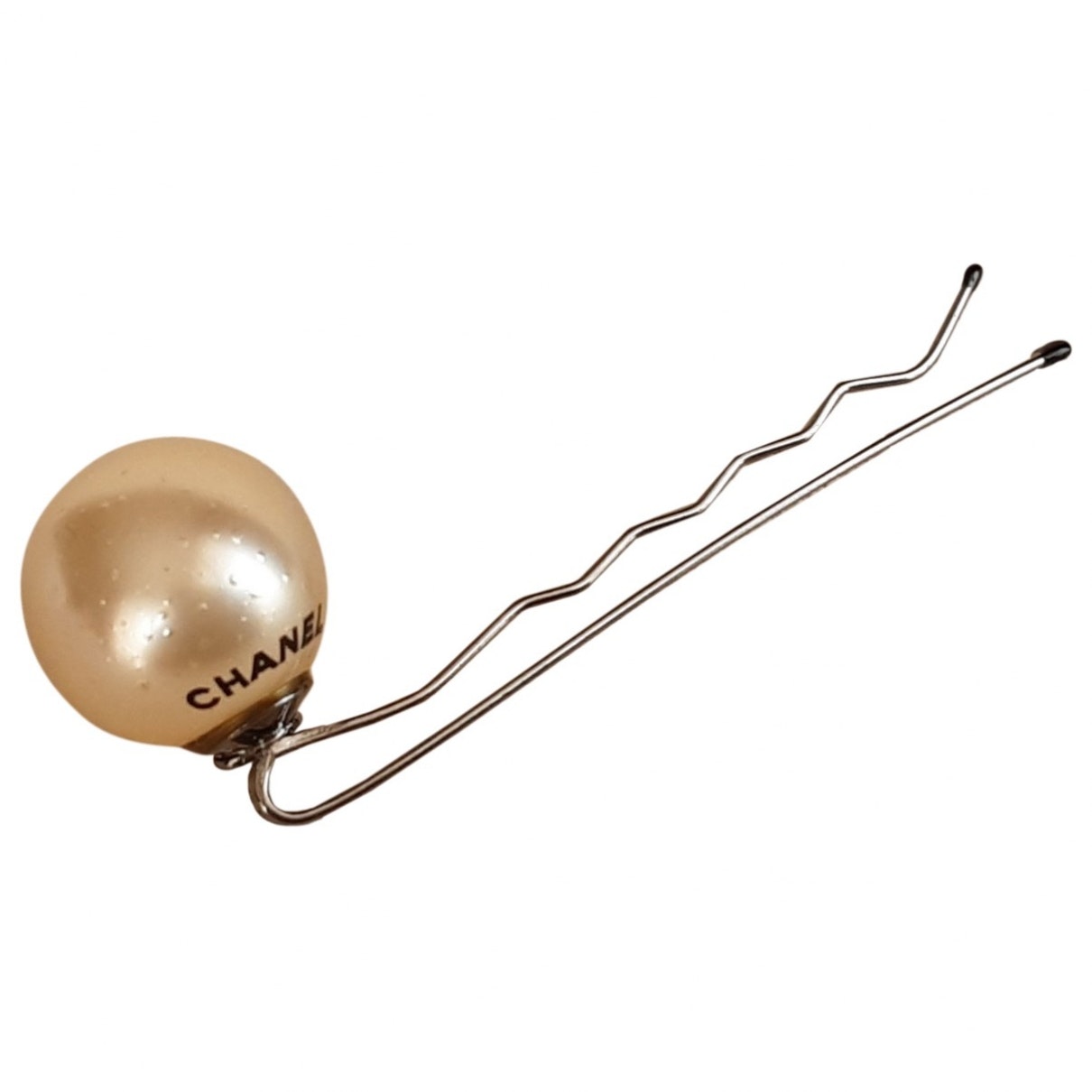 Chanel beige pearl hair accessories
