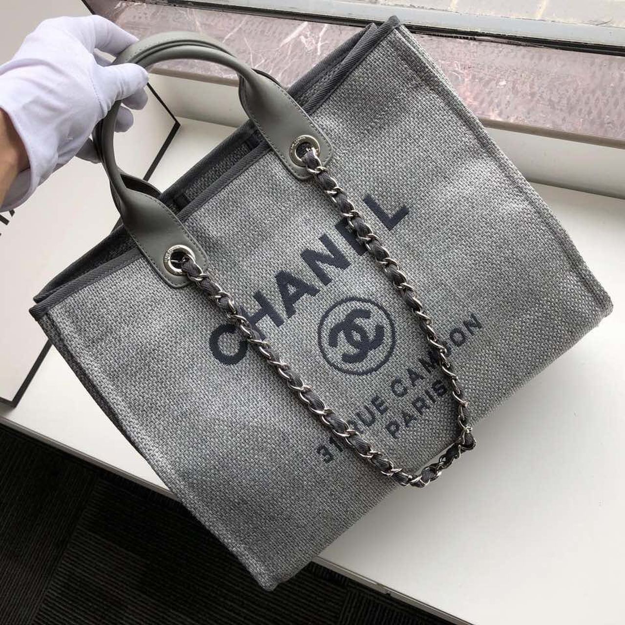 CHLSmall Shopping Hardware , ’s Silver Grey Shoulder Bag