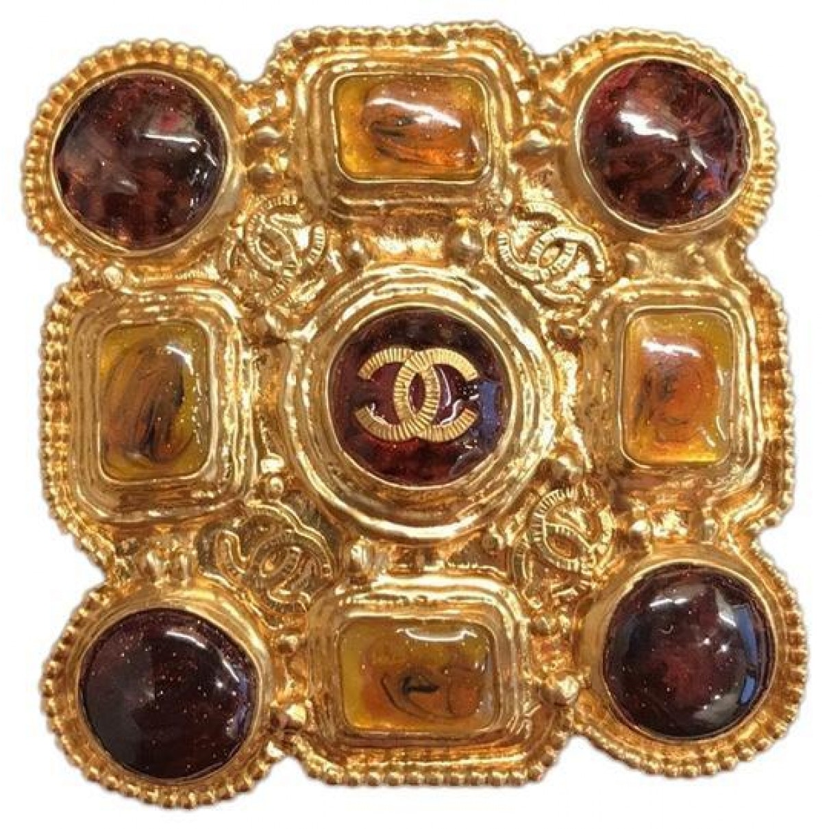 cc gold metal pins & brooches Jewelry Polished