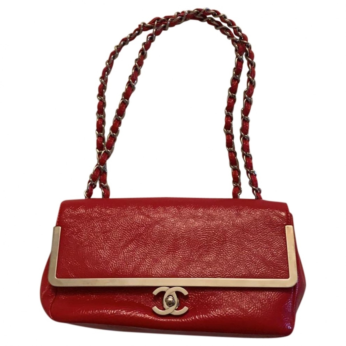 red leather handbag Signature
