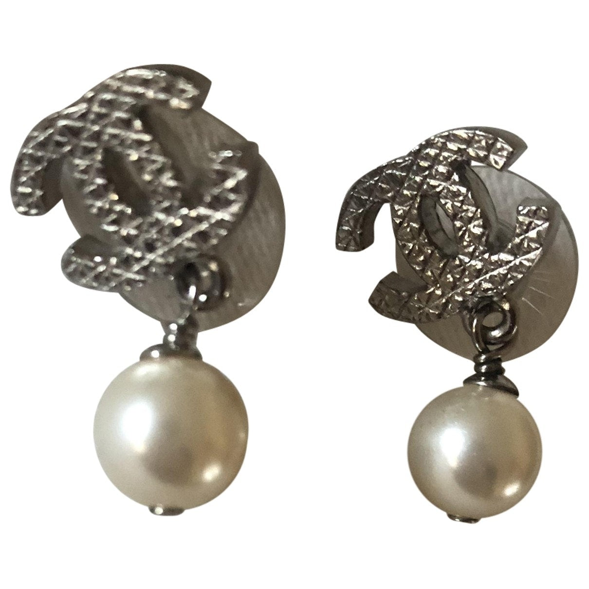 cc silver metal earrings Jewelry Polished