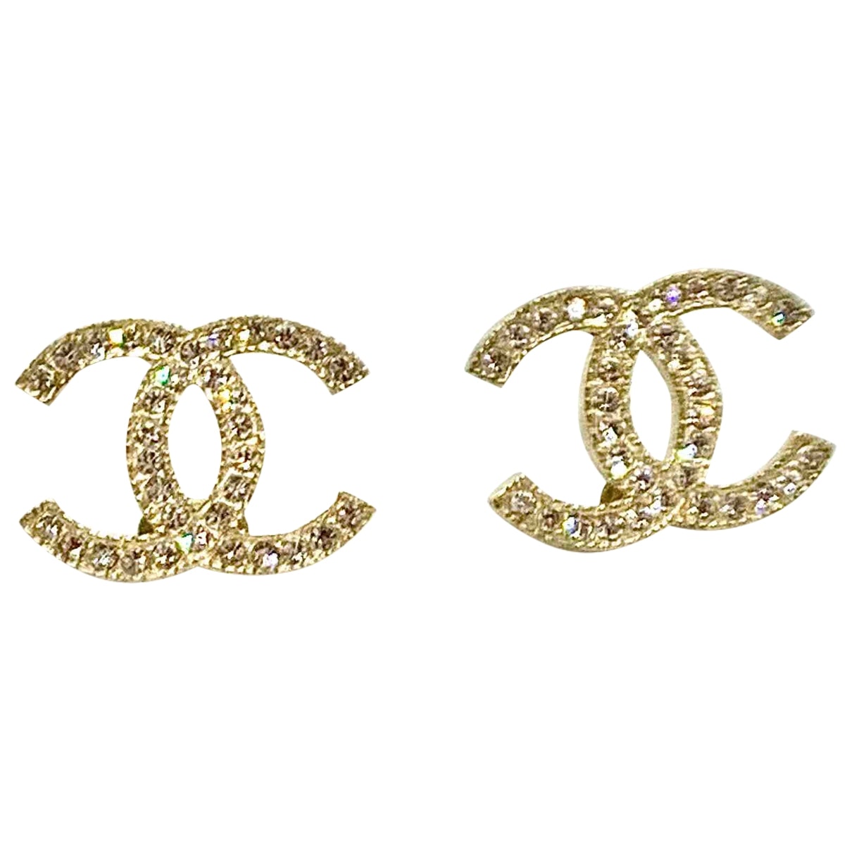 Chanel gold crystal earrings Jewelry
