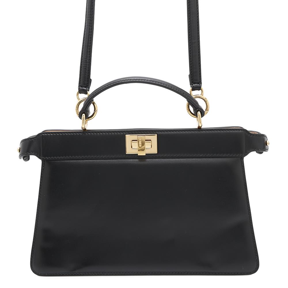 Fendi ?Peekaboo Iseeu East-West 2-way Bag Black8BN323 Leather Handbag
