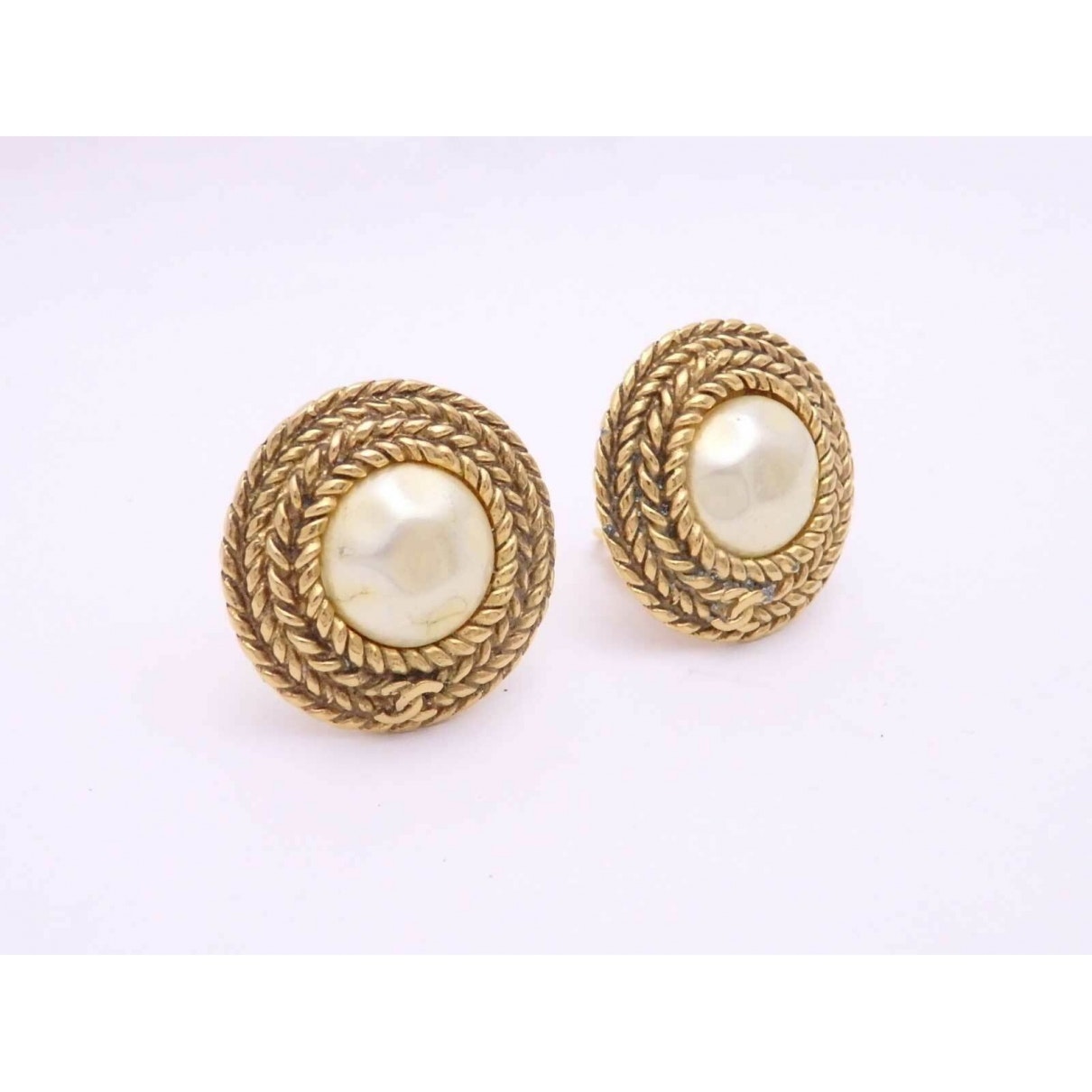 Chanel cc faux fur earrings Jewelry