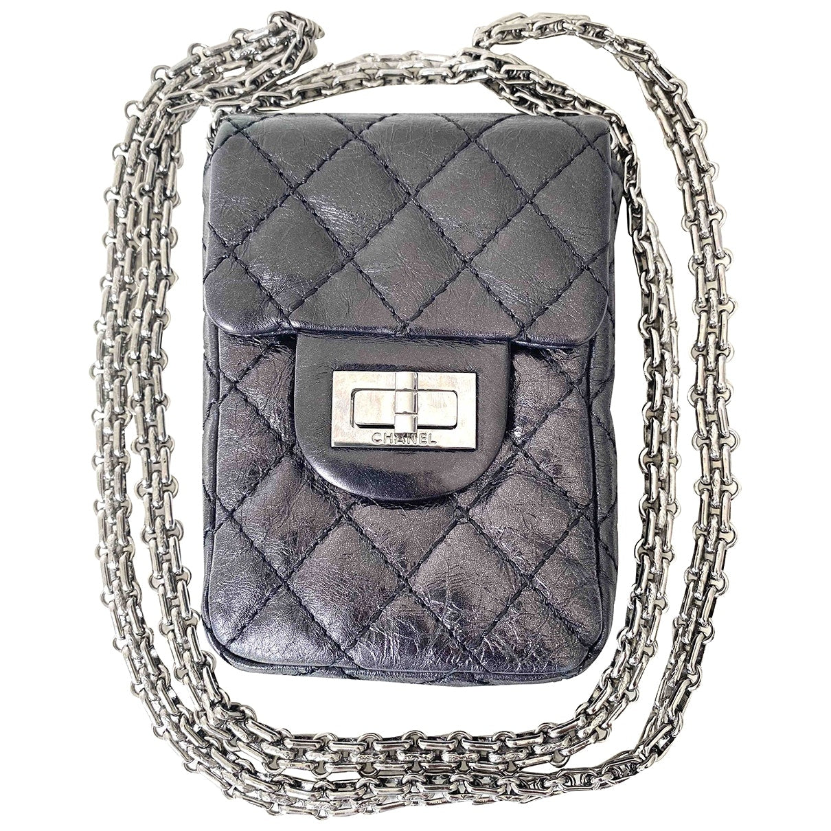 2.55 black leather handbag Classic